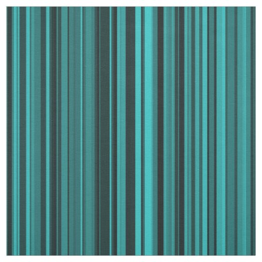 Teal Black Stripes Fabric