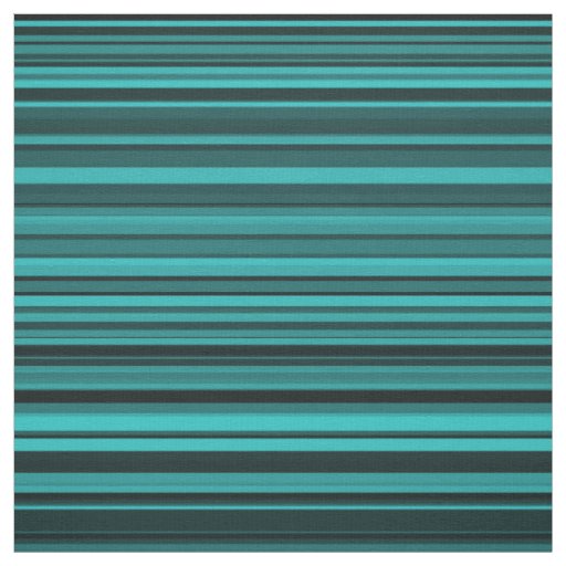 Teal Black Stripes Fabric