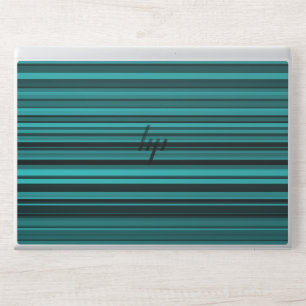Teal Black Stripes HP Laptop Skin