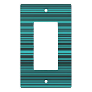 Teal Black Stripes Light Switch Cover