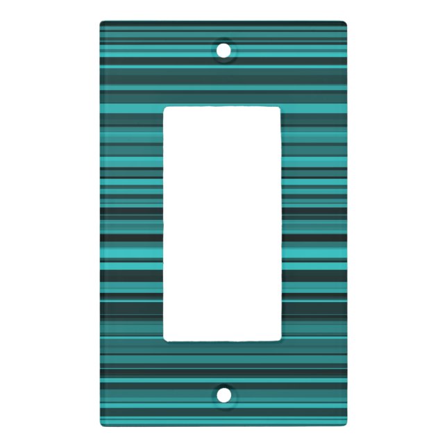 Teal Black Stripes Light Switch Cover (Front)