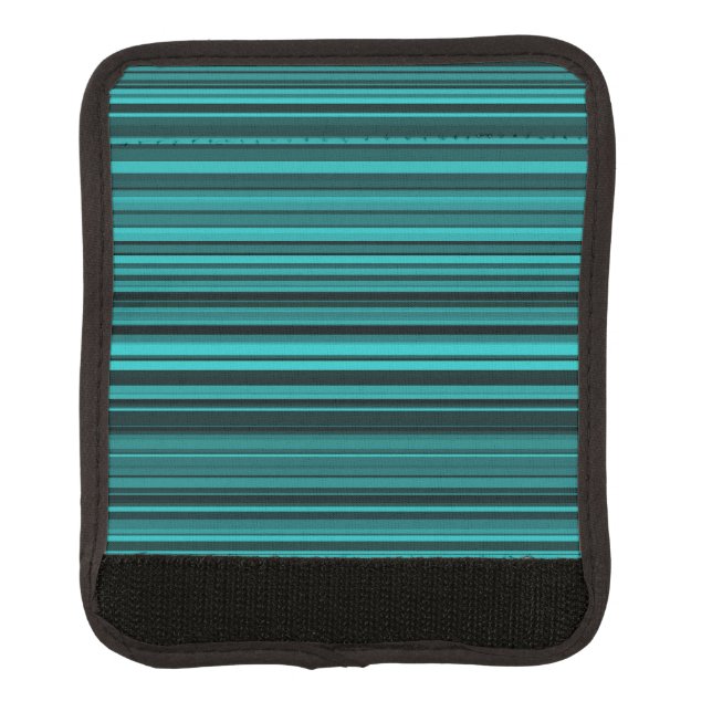 Teal Black Stripes Luggage Handle Wrap (Front)