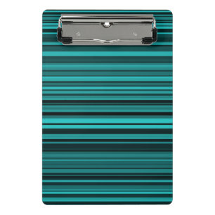 Teal Black Stripes Mini Clipboard