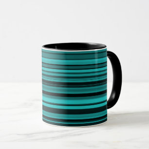 Teal Black Stripes Mug