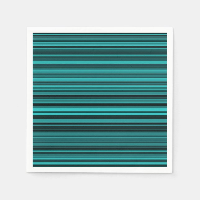 Teal Black Stripes Napkins (Front)