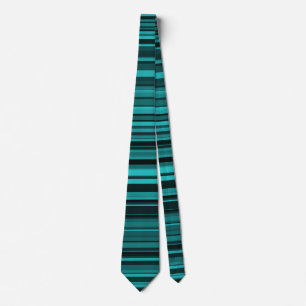 Teal Black Stripes Neck Tie