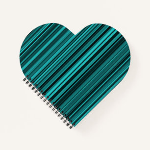 Teal Black Stripes Notebook