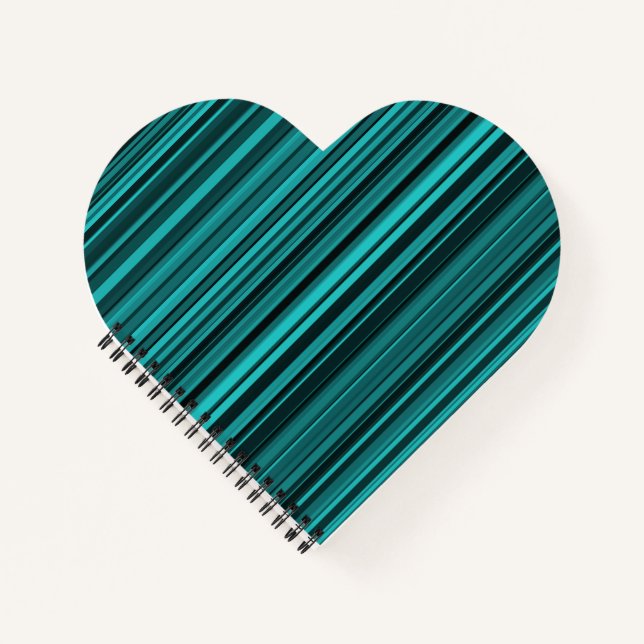 Teal Black Stripes Notebook (Front)