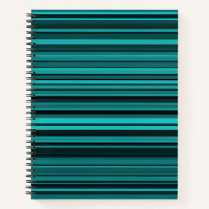 Teal Black Stripes Notebook