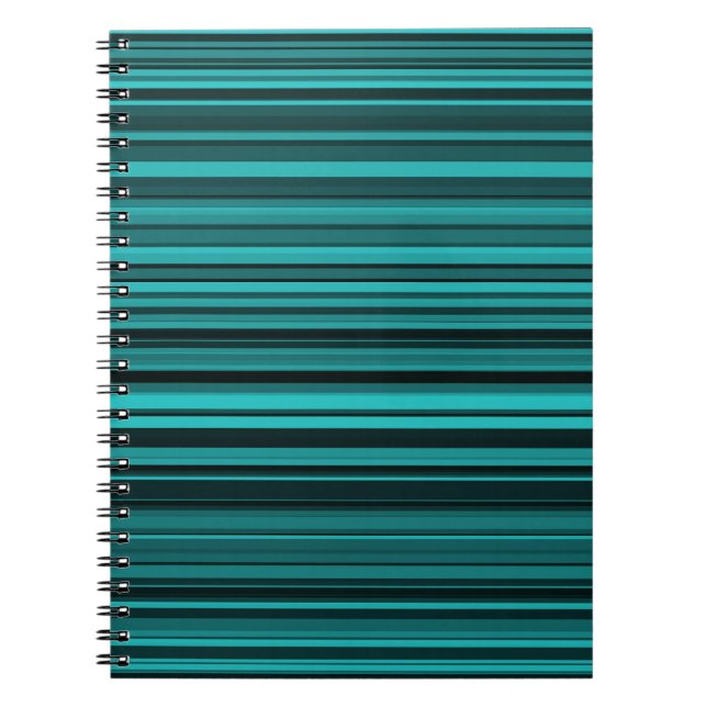 Teal Black Stripes Notebook (Front)