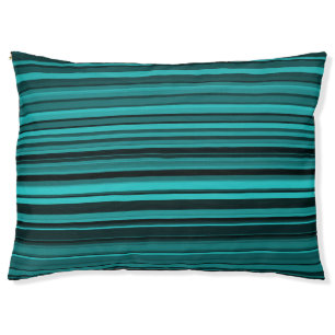 Teal Black Stripes Outdoor Pet Bed