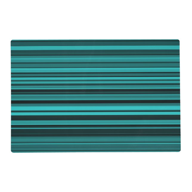 Teal Black Stripes Placemat (Front)