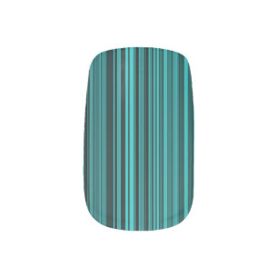 Teal Black Stripes Seamless Pattern Minx Nail Art