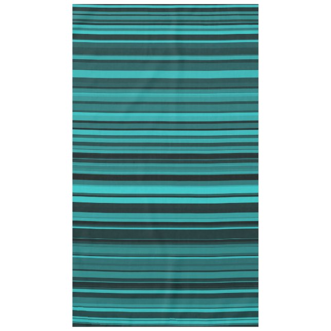Teal Black Stripes Tablecloth (Front)
