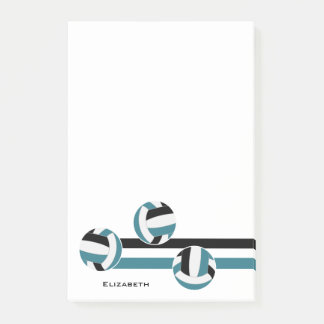 teal black stripes volleyball team colors post-it notes