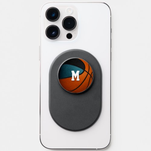 teal black team colors spirit basketball PopSocket