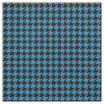 Teal Black Textured Houndstooth Geometric Pattern Fabric