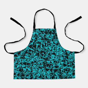 Teal Black Triangle Pattern Apron