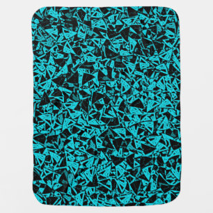Teal Black Triangle Pattern Baby Blanket