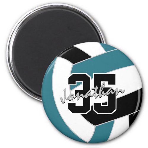 teal black volleyball team colors gifts magnet
