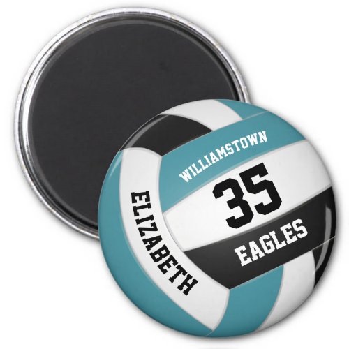 teal black volleyball team colors girls boys magnet
