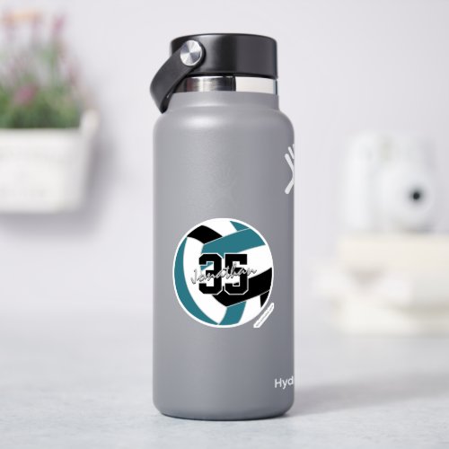 teal black volleyball team colors  sticker