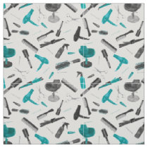 Teal Black Watercolor Hairstylist Salon Stylist Fabric