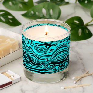 Teal Black Wavy Scented Candle