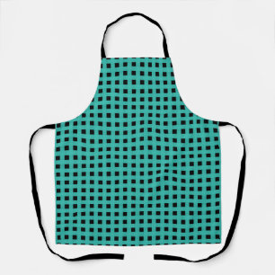 Teal Black Weave Pattern Apron