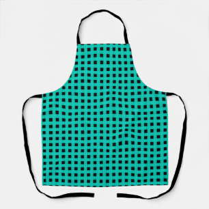 Teal Black Weave Pattern Apron