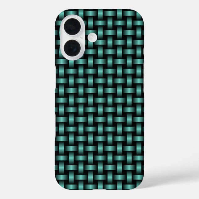 Teal Black Weave Pattern Case-Mate iPhone Case (Back)