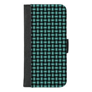 Teal Black Weave Pattern iPhone 8/7 Plus Wallet Case