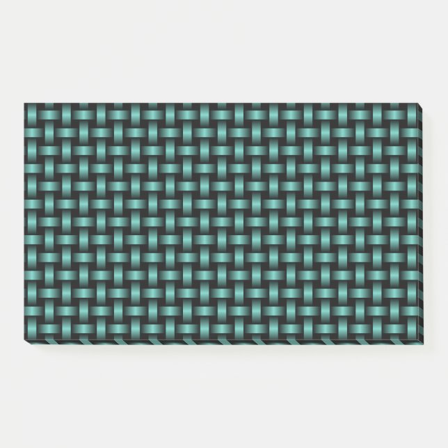 Teal Black Weave Pattern Post-it Notes (Front)