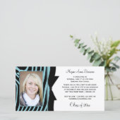 Teal Black Zebra Print Photo Graduation Party (Standing Front)