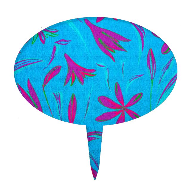 Teal Bloom Breeze Cake Topper (Front)