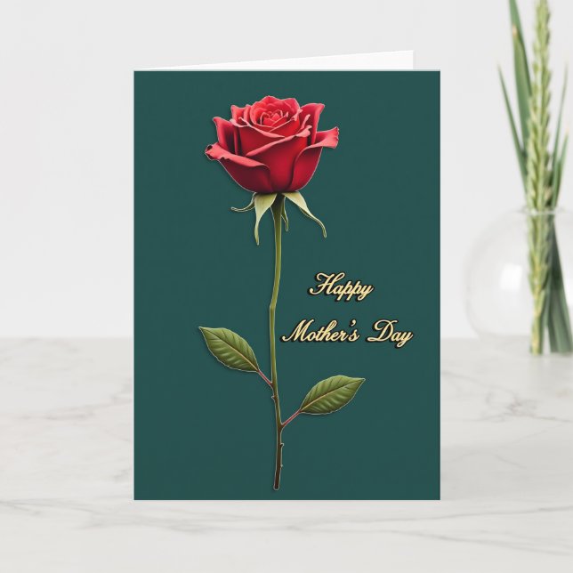 Teal Blossom Mothers Day Card (Front)