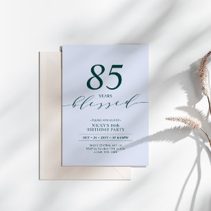 Teal & Blue   80 Years Loved 80th Birthday Party Invitation