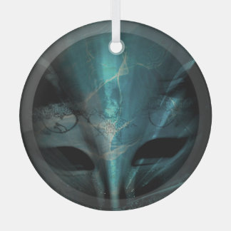 Teal Blue Abstract Art Ornament