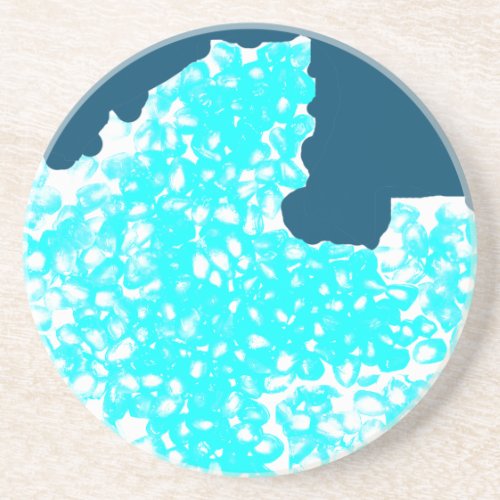 Teal Blue Abstract Ocean Sea Artsy Patterns Cute Coaster