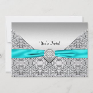 Teal Blue All Occasion Party Invitation Template invitation