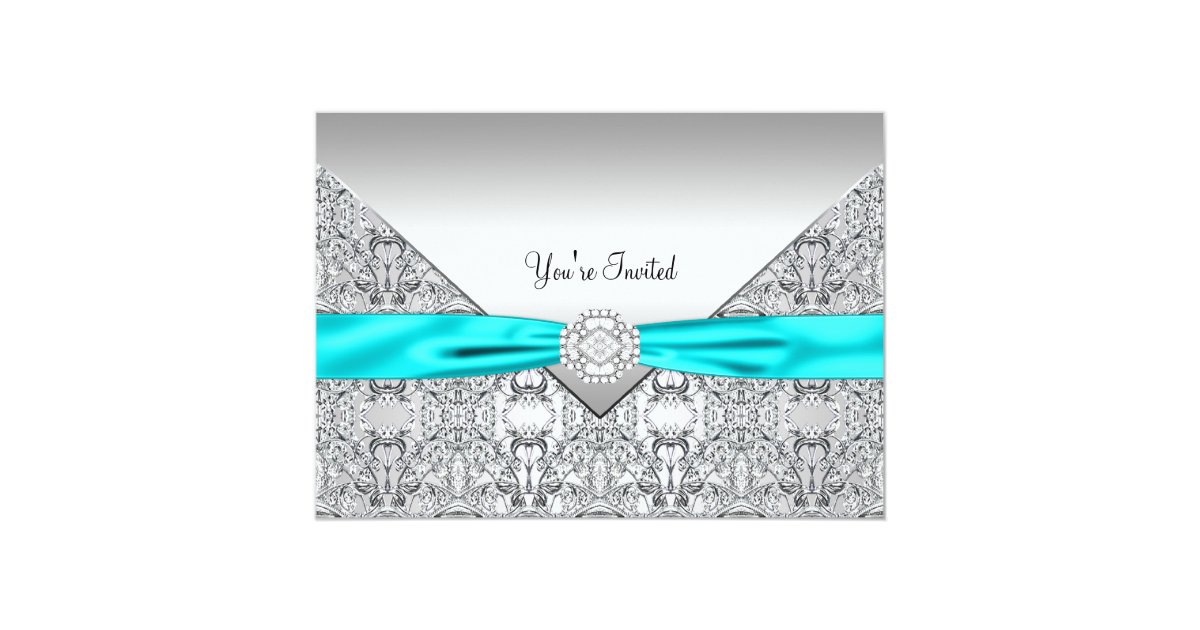 Download Teal Blue All Occasion Party Invitation Template | Zazzle.com