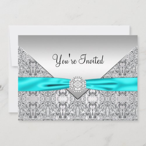 Teal Blue All Occasion Party Invitation Template