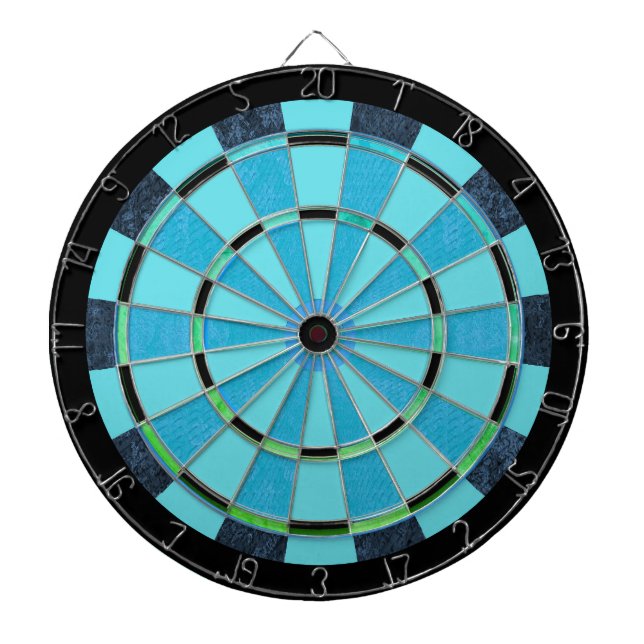 Teal Blue and Black Combo Stack Regulation Dart Board (Front)