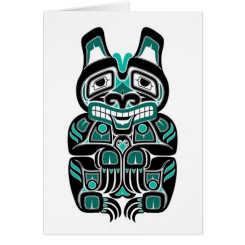 Teal Blue and Black Haida Spirit Bear