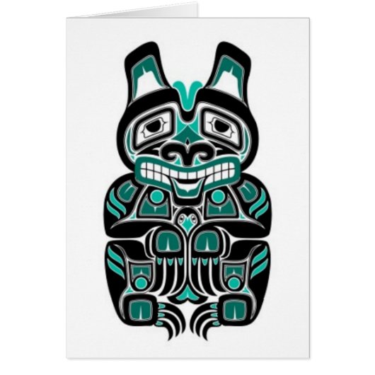 Teal Blue and Black Haida Spirit Bear (Front)