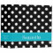 Teal Blue and Black Polka Dot Personalized School