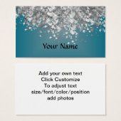 Teal blue and faux glitter (Front & Back)