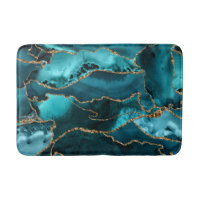 Teal Blue and Gold Glitter Agate