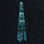 Teal Blue and Gold Glitter Agate Neck Tie<br><div class="desc">Teal blue and gold glitter agate neck tie.</div>