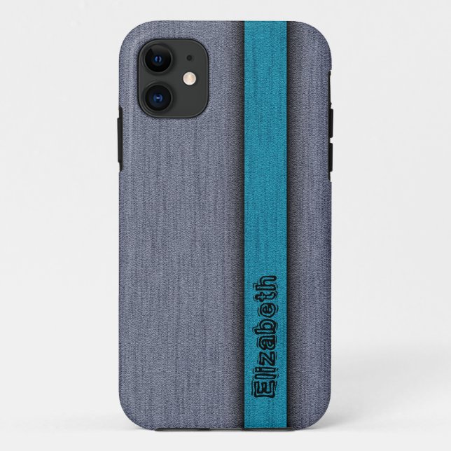 Teal Blue and Gray Professional Modern 2 Case-Mate iPhone Case (Back)